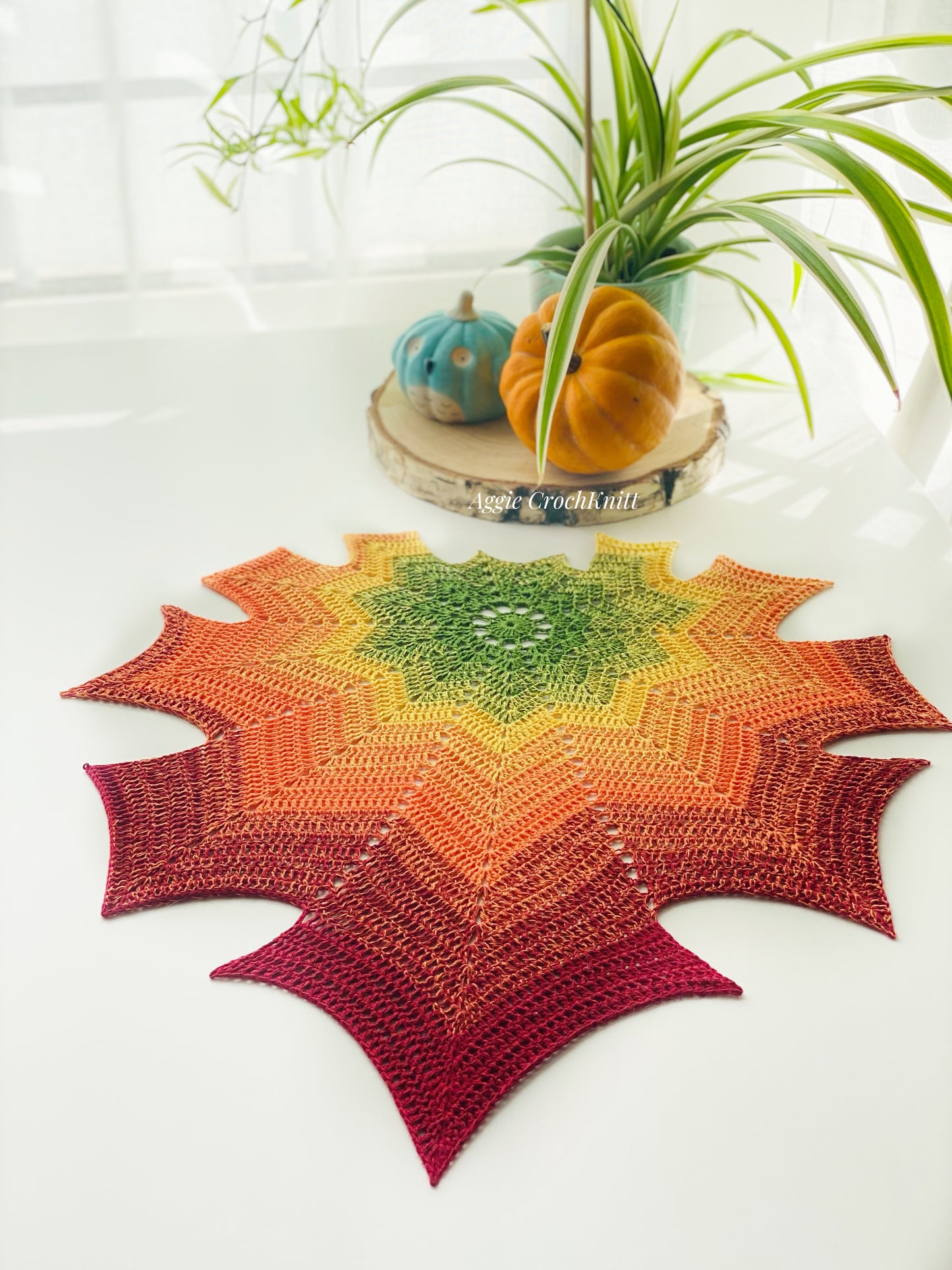 Autumn leaves doily