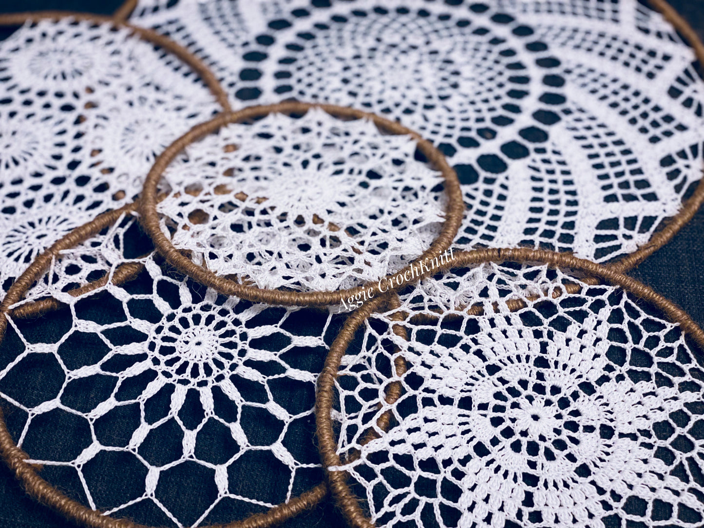 5 White & Jute Mandalas