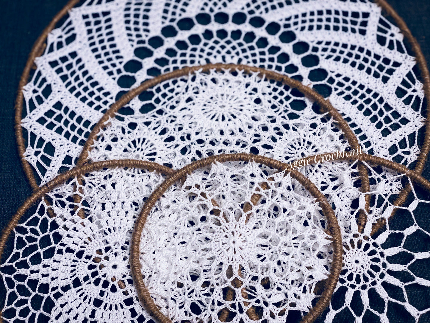 5 White & Jute Mandalas