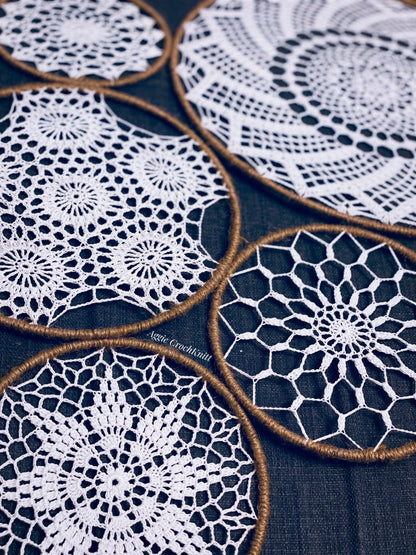 5 White & Jute Mandalas