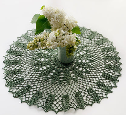42cm Bottle green doily