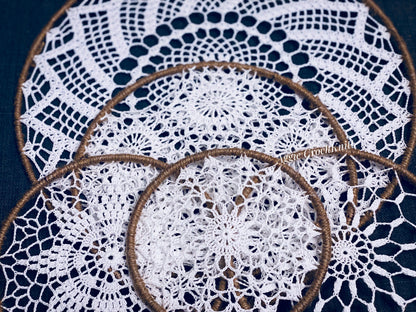 5 White & Jute Mandalas